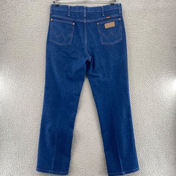 Wrangler Jeans Mens 36x30 Blue Medium Wash Denim Cowboy Cut Slim Everyday Casual - Picture 3 of 10